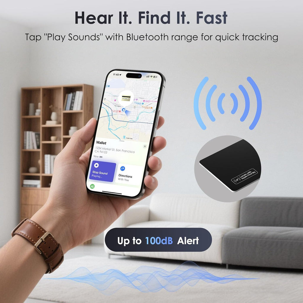Slim Wallet Tracker Card – Apple Find My Compatible Bluetooth Item Locator