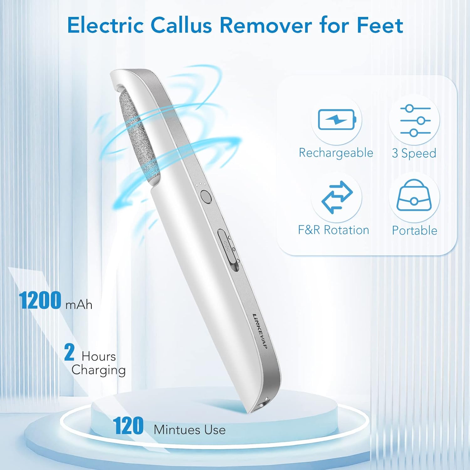 Electric Callus Remover for Feet – Professional Pedicure Foot Scrubber for Smooth Heels