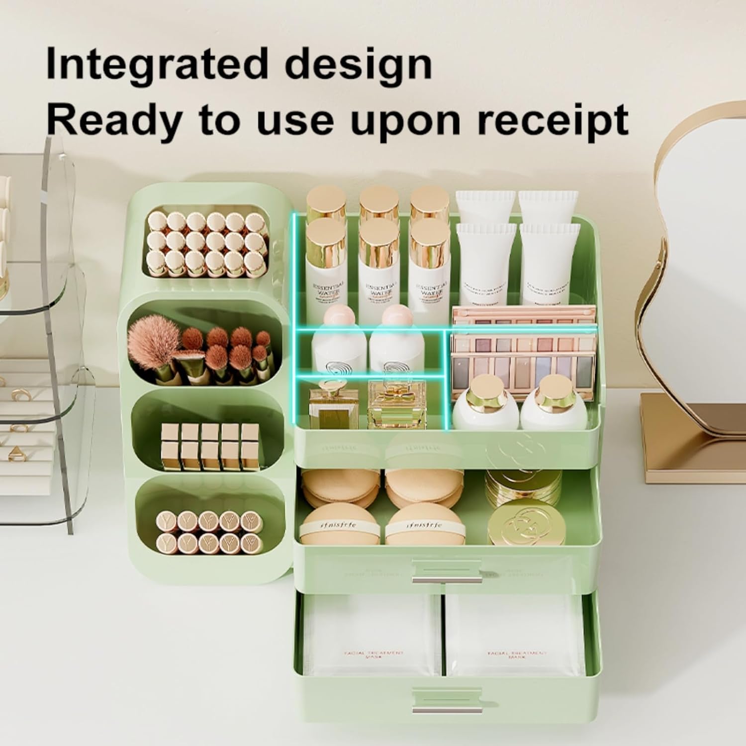 Makeup Organizer with Drawers – Vanity Cosmetic Storage Display Case