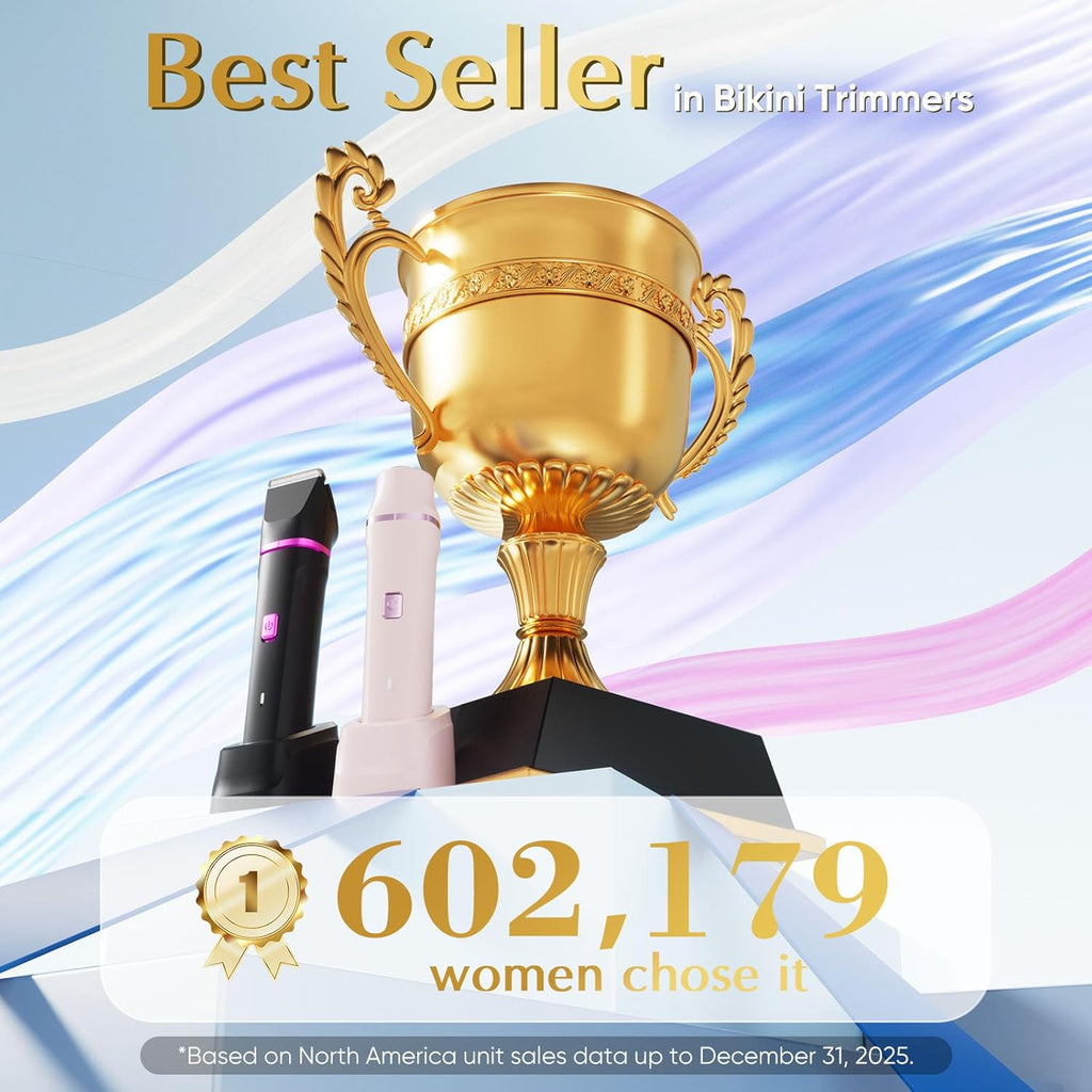 Women’s Bikini Trimmer – Painless Cordless Electric Body & Facial Shaver