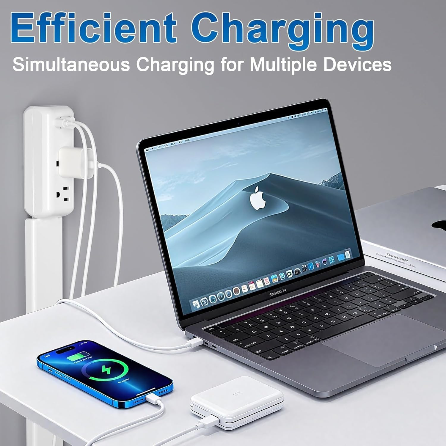 Extendable Rotating Outlet Extender – Adjustable Power Strip with USB-C, USB-A & 2 AC Outlets