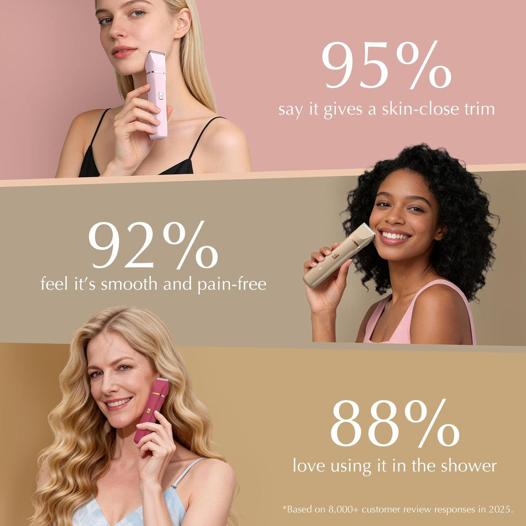 Women’s Bikini Trimmer – Painless Cordless Electric Body & Facial Shaver
