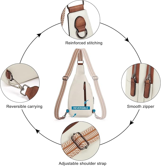 CLUCI Leather Crossbody Bag – Unisex Sling Backpack for Women & Men