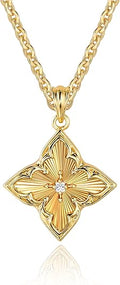 Gold Clover Necklace – Dainty 14K Gold Plated Pendant for Women