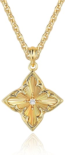 Gold Clover Necklace – Dainty 14K Gold Plated Pendant for Women