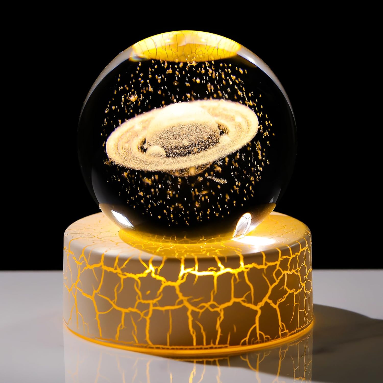 3D Crystal Religious Sphere with LED Base – Christian Gift & Home Decor