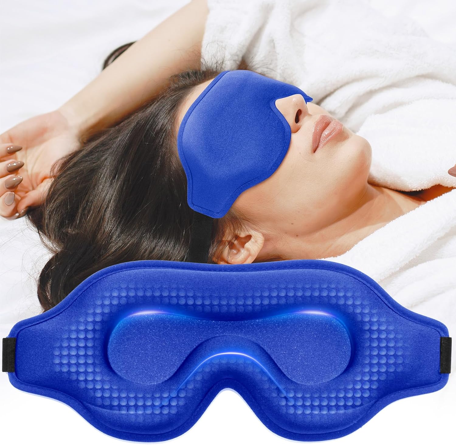 Weighted Sleep Eye Mask – 3D Blackout Eye Mask for Deep Sleep