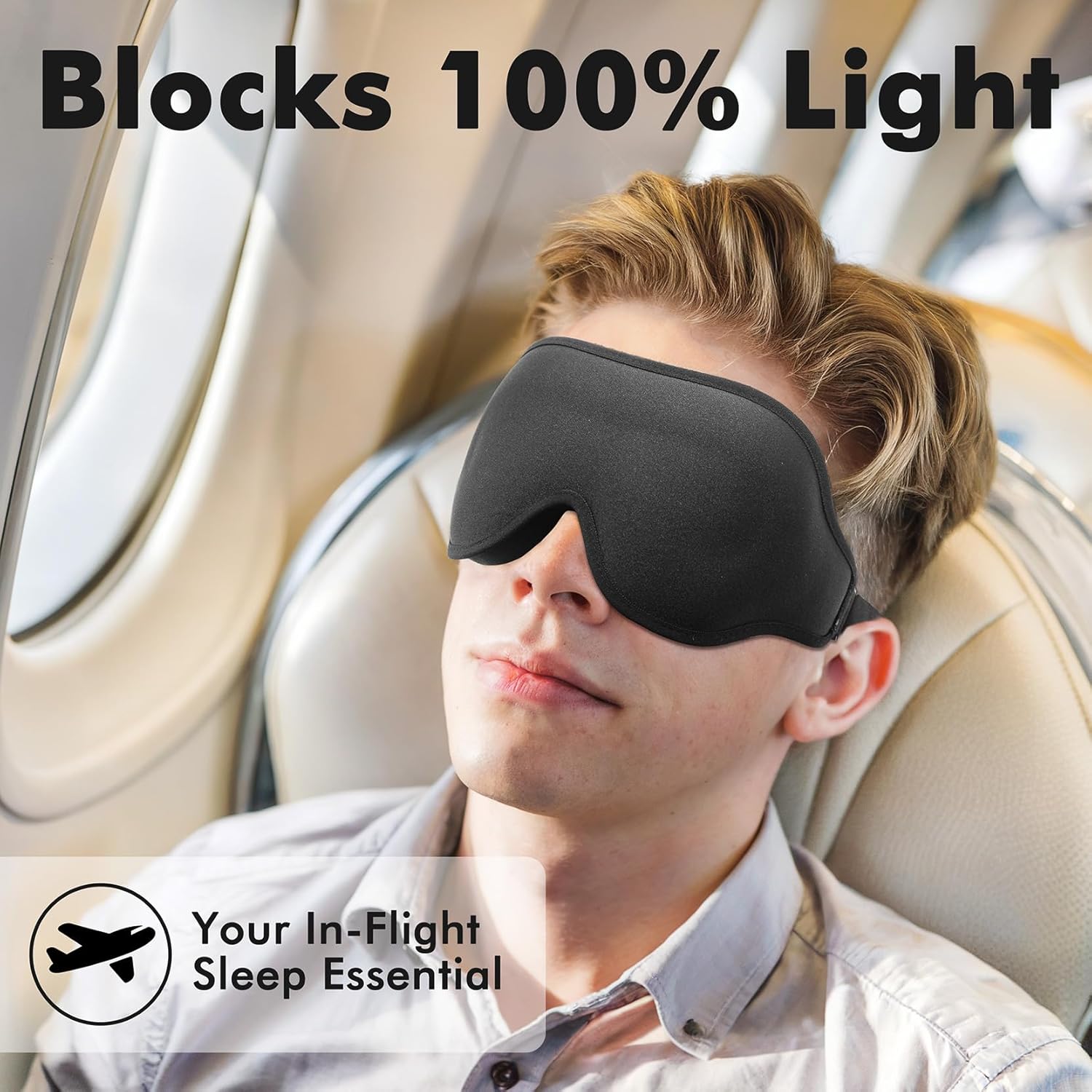 Weighted Sleep Eye Mask – 3D Blackout Eye Mask for Deep Sleep