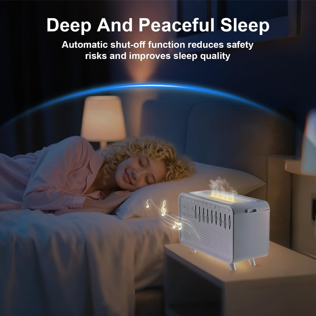 White Noise Night Light Humidifier – 3-in-1 Sleep Sound Machine, Cool Mist Diffuser & Ambient Lamp (USB Powered)
