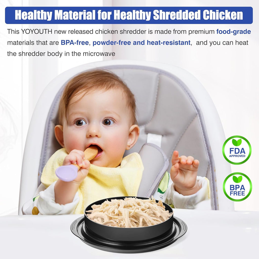 Chicken Shredder Tool – Food-Grade Twist Meat Shredder with Anti-Slip Base