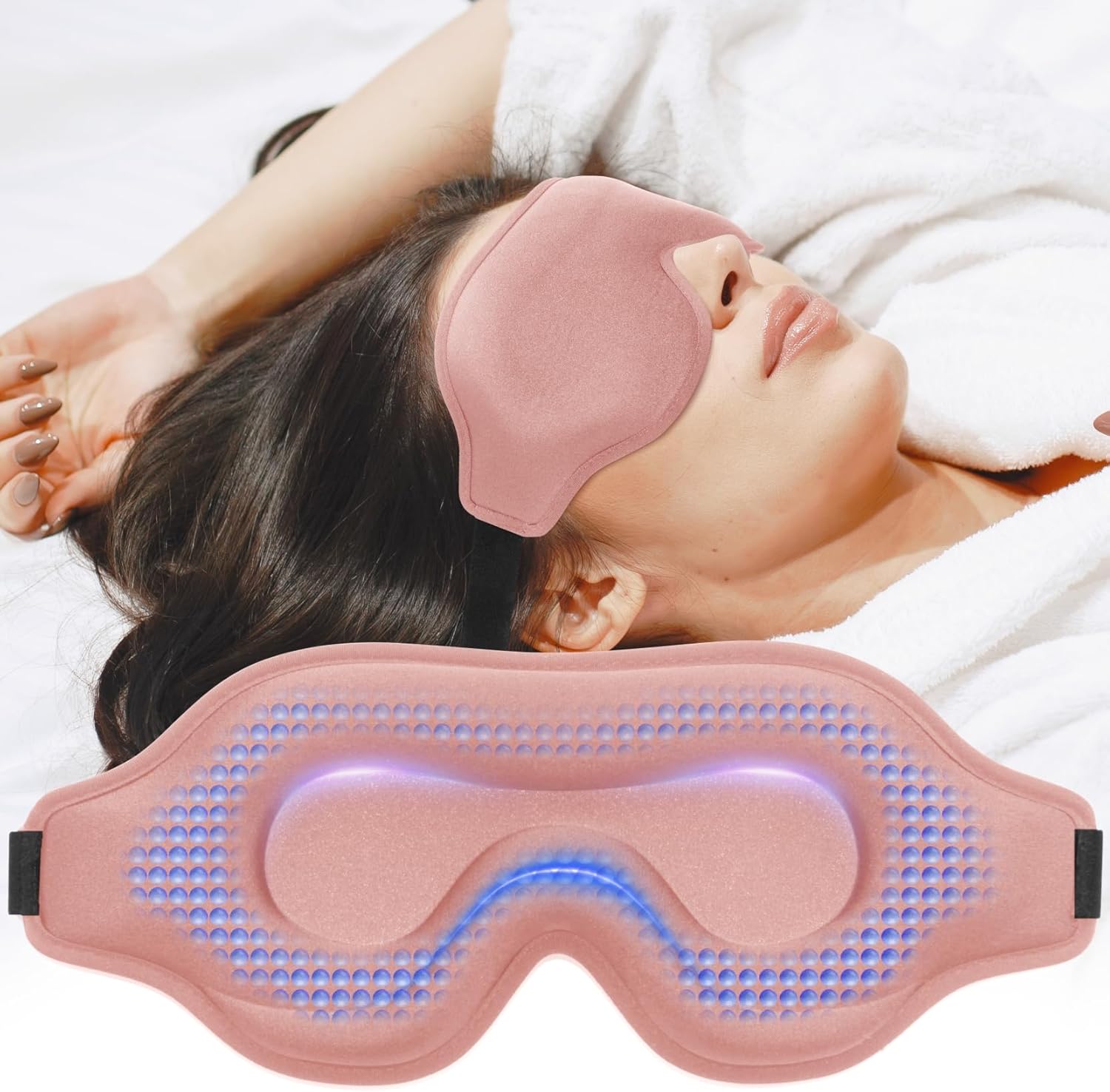 Weighted Sleep Eye Mask – 3D Blackout Eye Mask for Deep Sleep
