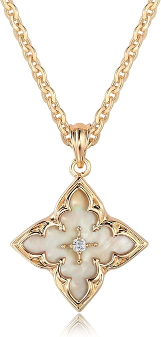 Gold Clover Necklace – Dainty 14K Gold Plated Pendant for Women